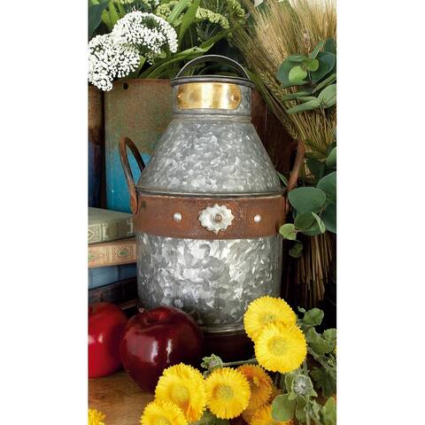 Grey Metal Farmhouse Decorative Jar 13 x 7 x 7 - 7 x 7 x 13