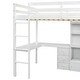 preview thumbnail 3 of 21, Artsy Full Size Loft Wood Bed with Desk, Storage shelves and Drawers, Built-in Ladder, Ample Space Storage