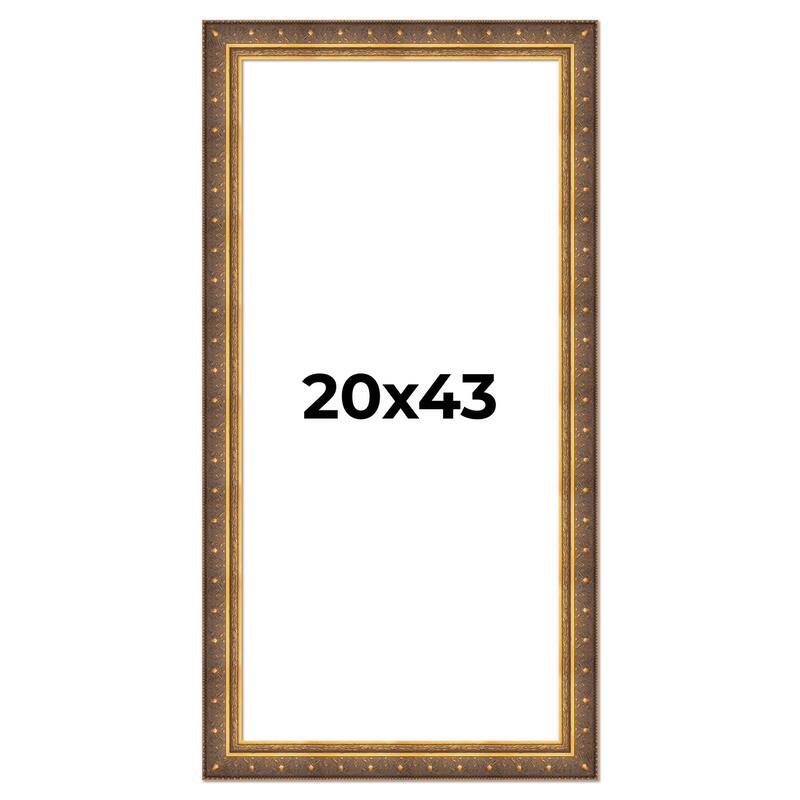 20x43 Frame Vintage Gold Solid Wood Picture Frame | 2.5 Inch Moulding