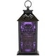 preview thumbnail 1 of 4, LED LIghted Bats "Happy Halloween" Candle Lantern - 11" - Black