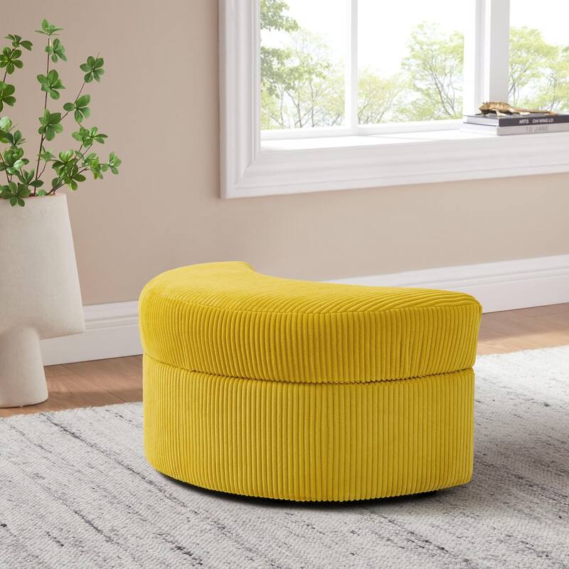 Moon Crescent Storage Upholstered Ottoman