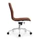 Set of 2 Modern Office Chairs, Upholstered PU Leather Ribbed Armless Mid Back with Metal Frame, Adjustable Height, Tilt