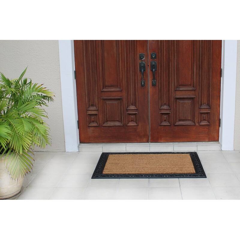 A1HC Molded Large Double Door Rubber and Coir Door Mat (30" X 48