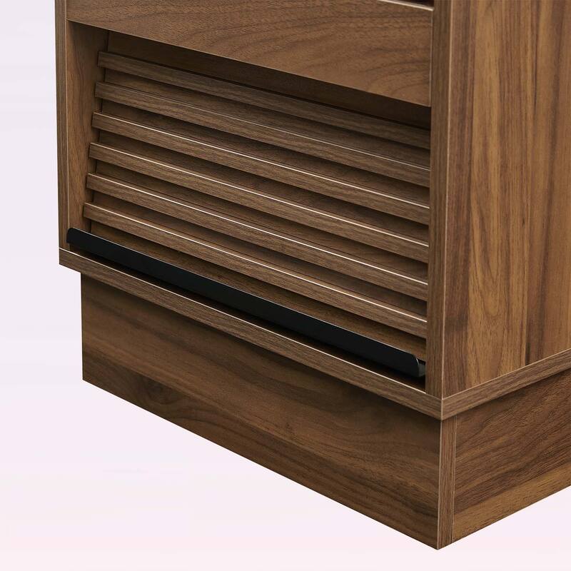 Modern Nightstand with Charging Station and LED Lights