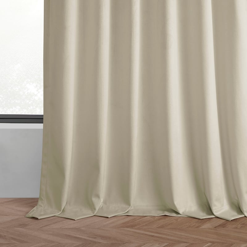 Exclusive Fabrics Basic Deluxe Velvet Room Darkening Curtain Pair - 2 Panels Window Curtains