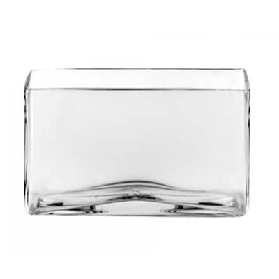 Rectangular Clear Glass Vase