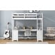 preview thumbnail 18 of 22, Twin Loft Bed with U-shaped Desk, Drawers, Shelves,Cabinet, Kids Bed Frame with Multiple Storage & Guardrails, Antique Brown