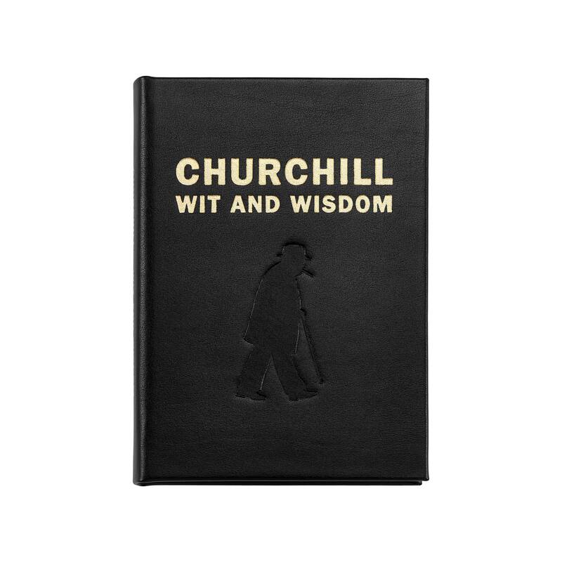 Graphic Image Churchill Wit And Wisdom Coffee Table Book, Leather, Black
