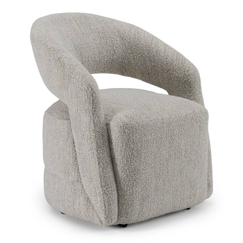 Modrest Kadoka Modern Light Grey Fabric Swivel Dining Chair