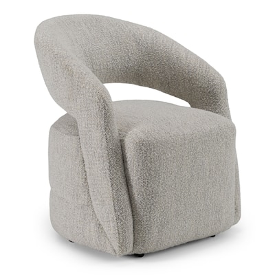 Modrest Kadoka Modern Light Grey Fabric Swivel Dining Chair