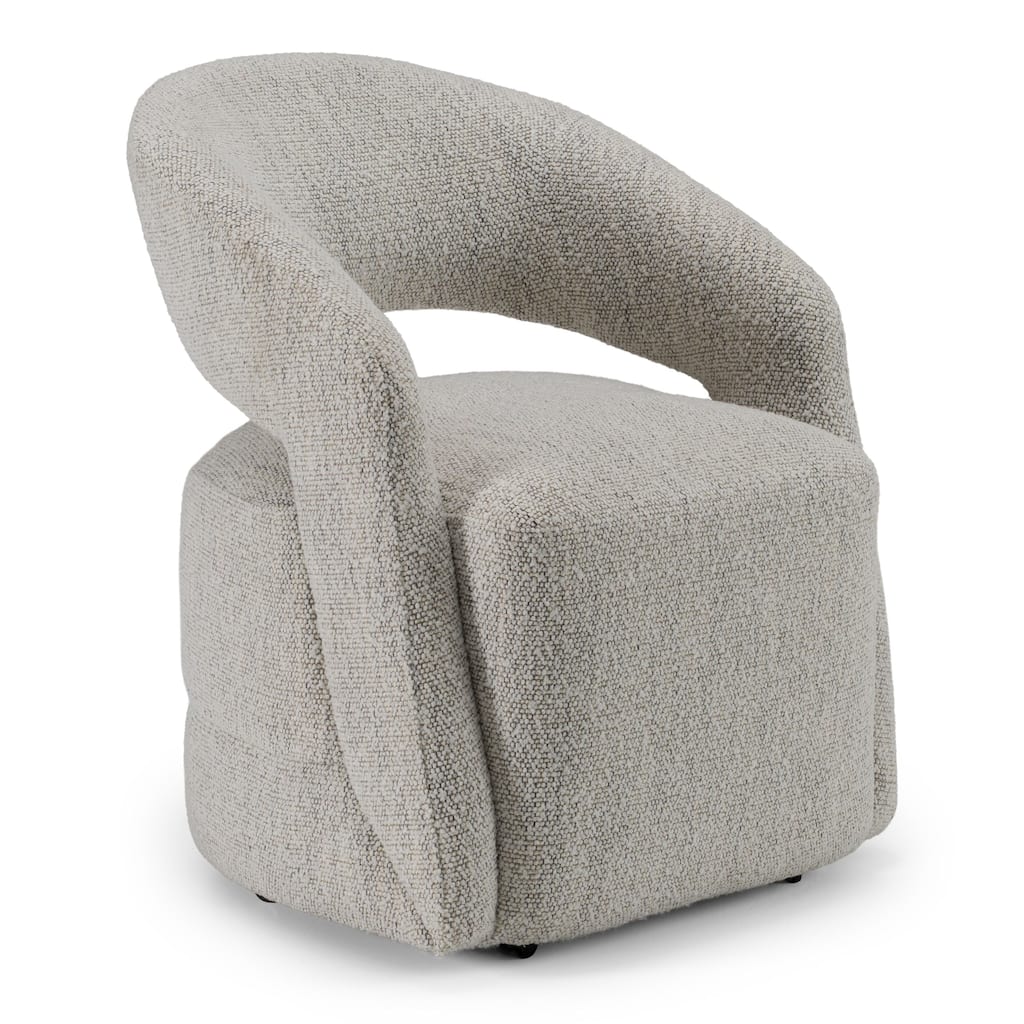 Modrest Kadoka Modern Light Grey Fabric Swivel Dining Chair