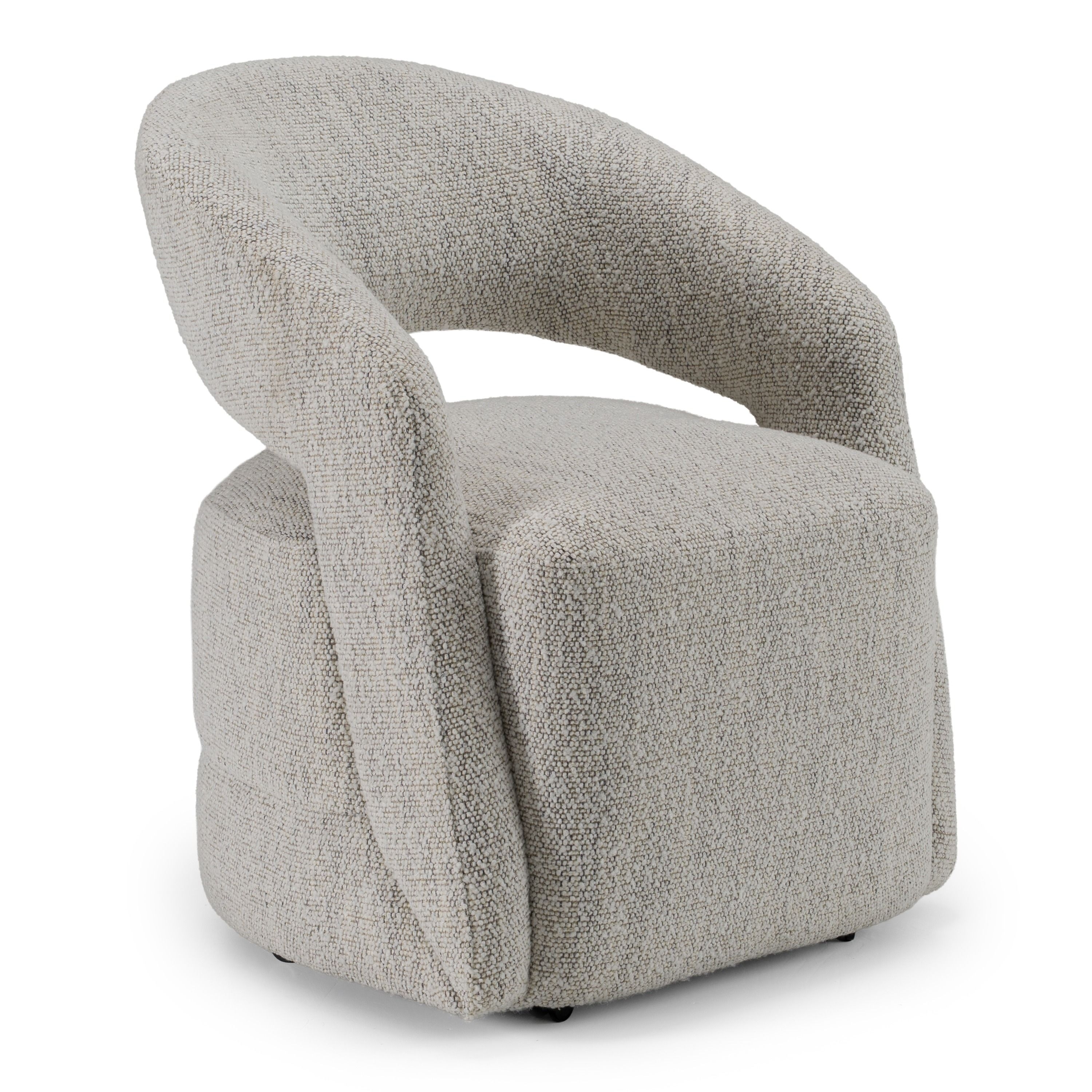 Modrest Kadoka Modern Light Grey Fabric Swivel Dining Chair