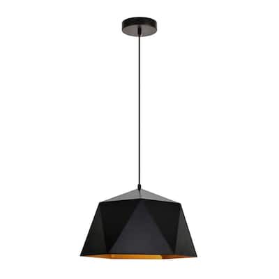 Arden Collection Pendant D15.0'' H9.6 Lt:1 Black and Golden inside Finish