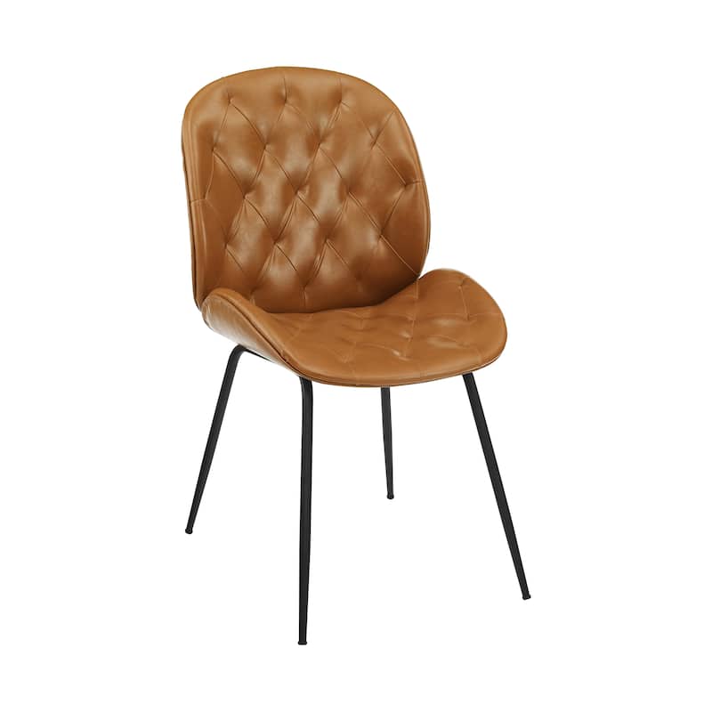 Art Leon Mid-Century Tufted Style Dining Chair in Beetle Shape Design