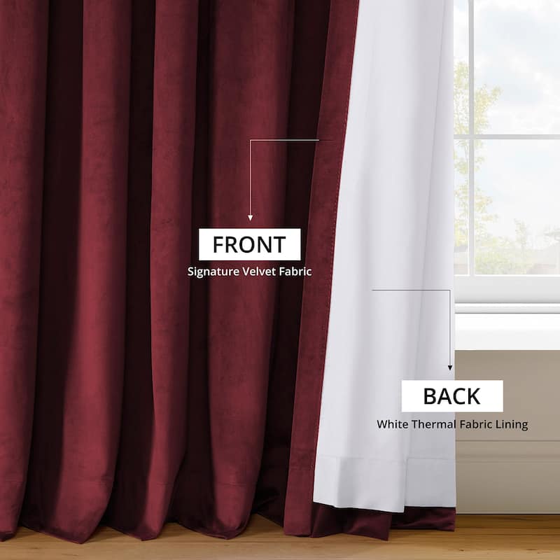 Exclusive Fabrics Signature Pleated Blackout Velvet Curtain (1 Panel)