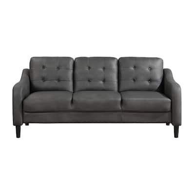Milford Gray Tufted Microfiber Sofa