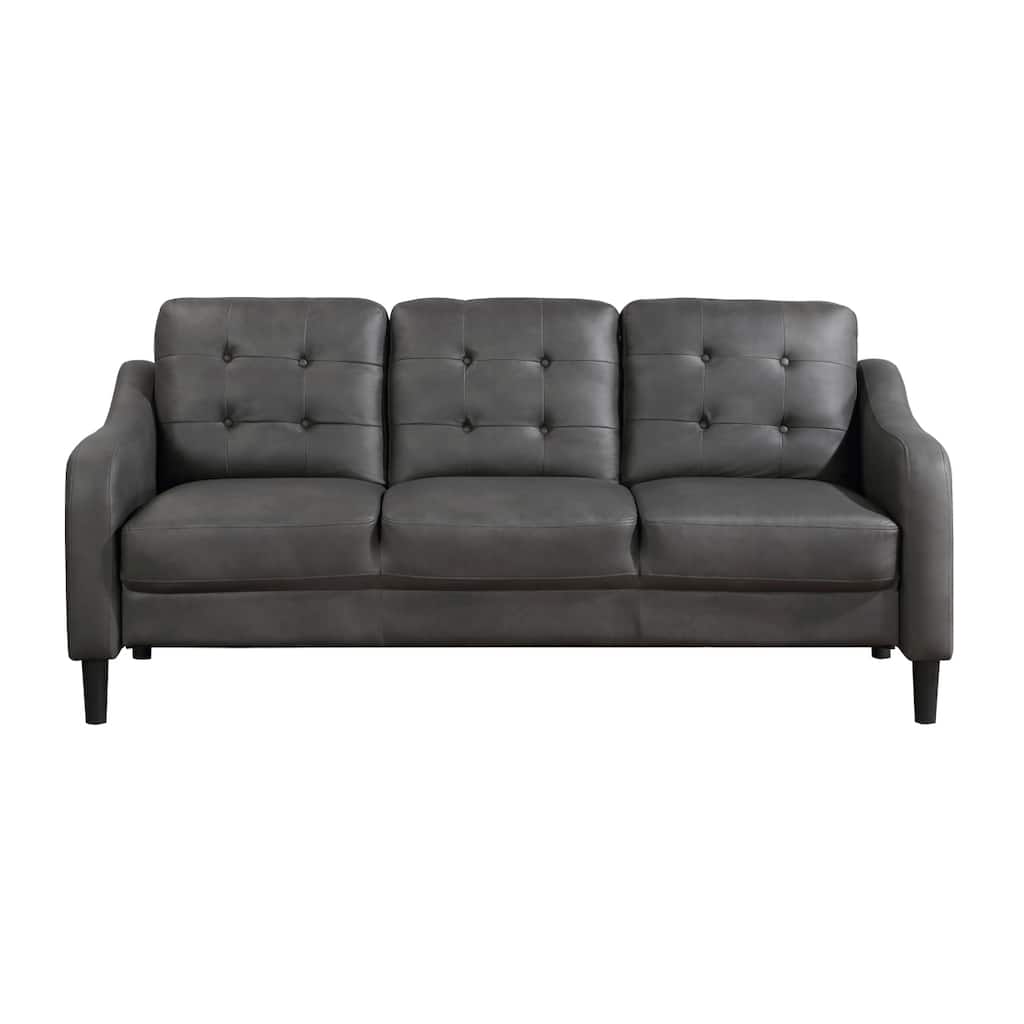 Milford Gray Tufted Microfiber Sofa