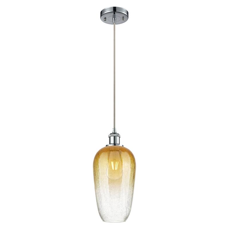 Innovations Lighting Endless Possibilities Ballston - Brookhaven Flute - 1 Light 7" Cord Hung Mini Pendant - Polished Chrome/Amber