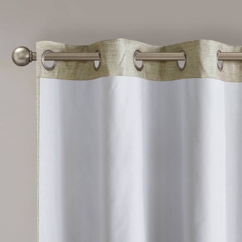 SunSmart Leighton Tonal Printed Faux Silk Total Blackout Curtain Panel Pair