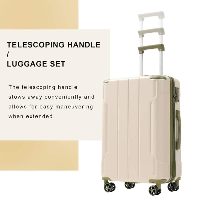 28" Expandable Checked Luggage, Hardshell ABS Large Suitcase with Double Wheels & Telescopic Handle, Suitcase for Men Women
