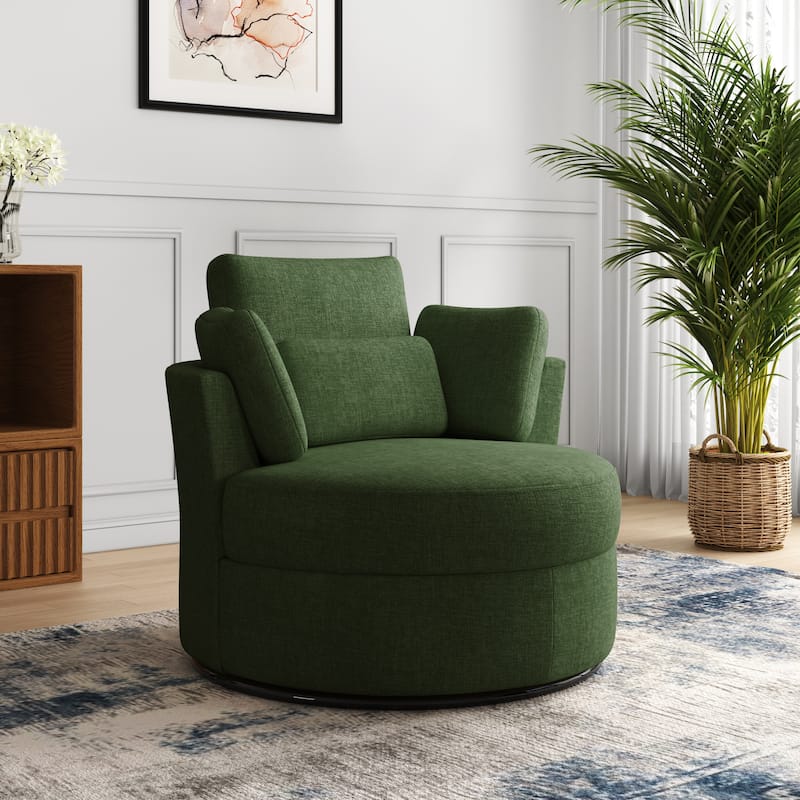 Upholstered Barrel Swivel Accent Chairs