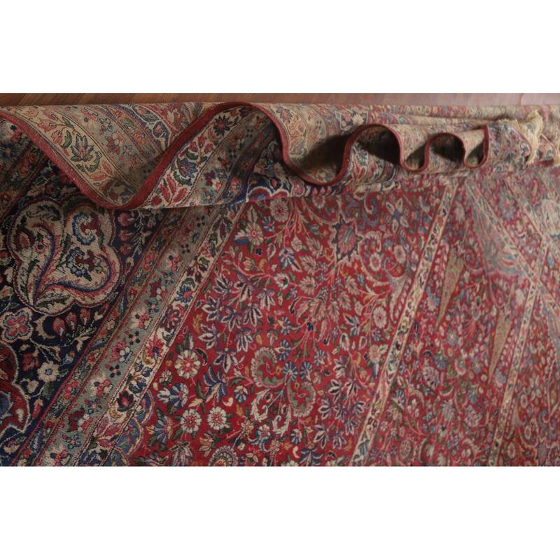 Pre-1900 Antique Kerman Lavar Persian Large Rug Handmade Wool Carpet - 11'9" x 18'4"