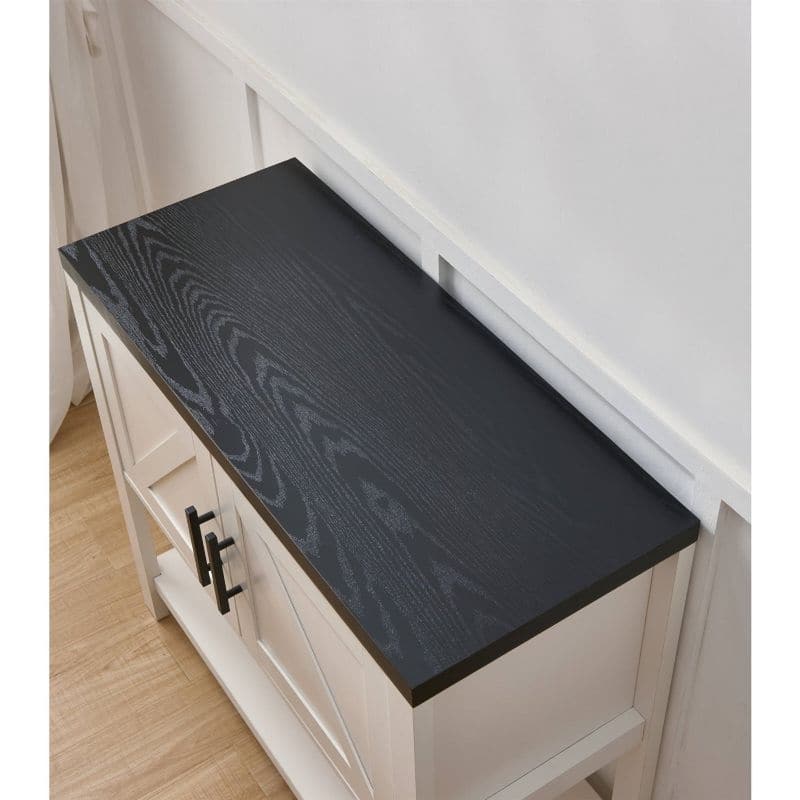 Modern 2 Drawer Wooden Storage Console Table - 35.5 inches W x 15.5 inches D x 32 inches H