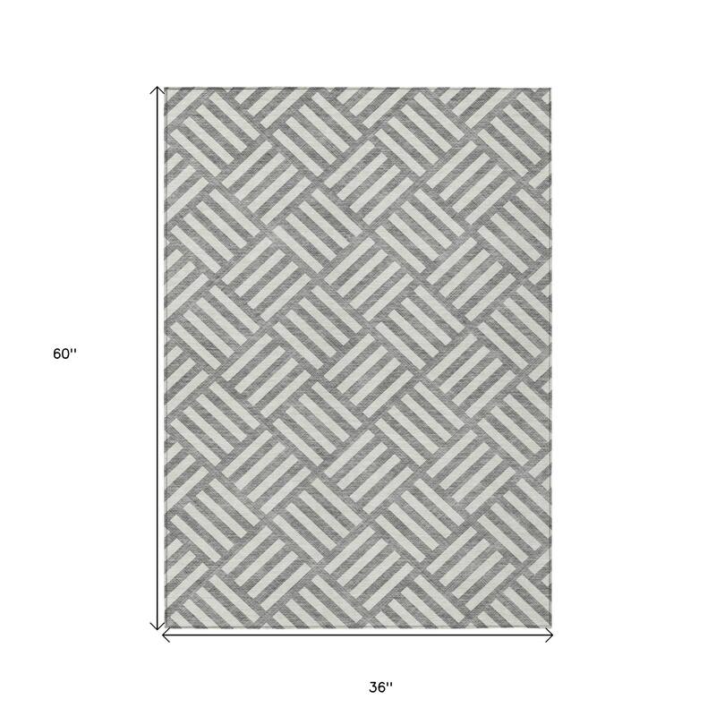 HomeRoots Geometric Transitional Rectangle Outdoor Rug
