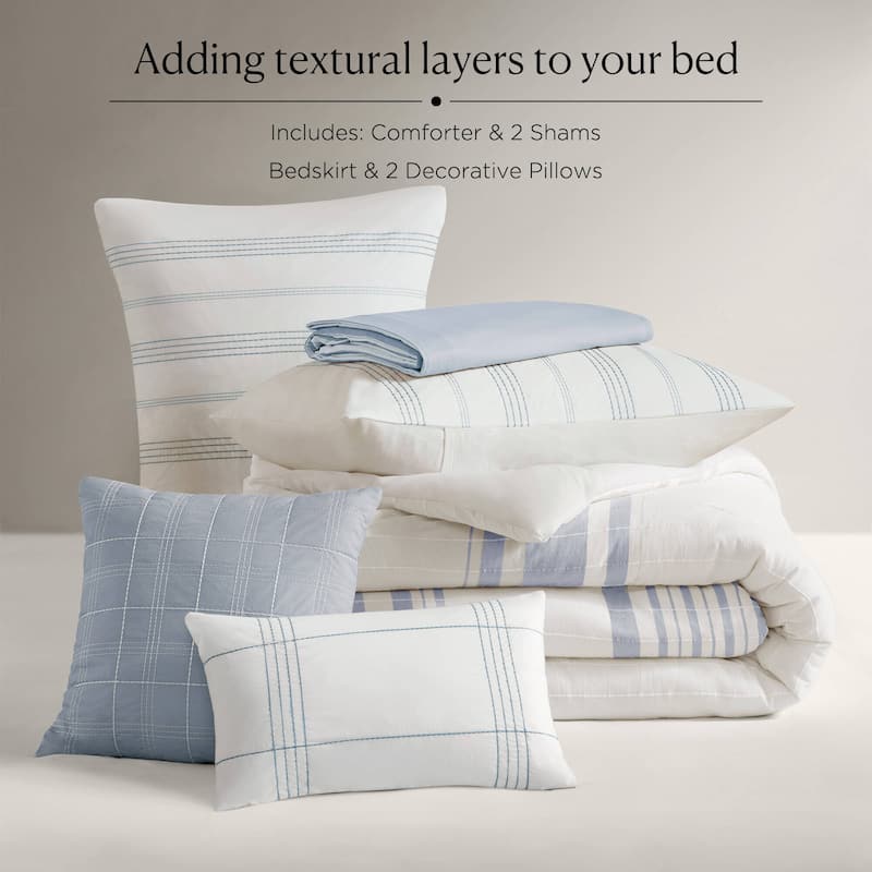 Harbor House Morgan 6 Piece Cotton Jacquard Oversized Comforter Set