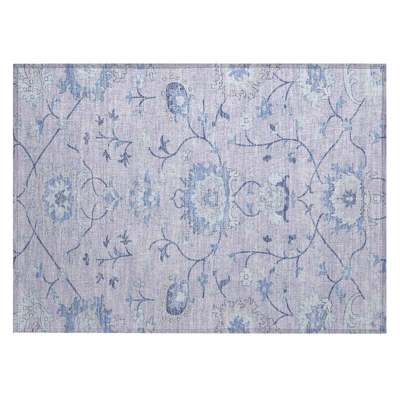 Machine Washable Indoor/ Outdoor Traditional Serena Chantille Rug