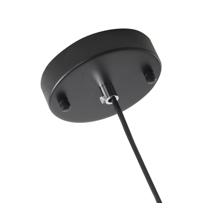 1-Light Matte Black Single Pendant With A Clear Glass Shade