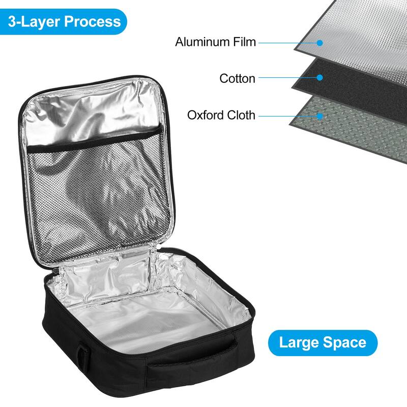Insulated Lunch Bag, Lunch Tote Bag, 10.63"x3.15"x9.84"