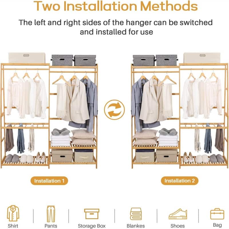 Clothes Rack Heavy Duty Garment Racks - 15.74"D x 61"W x 67"H
