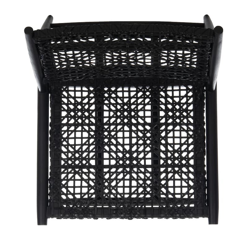 SAFAVIEH Bandelier Open Leather Weave Squared Accent Chair. - 26" W x 32" D x 31" H