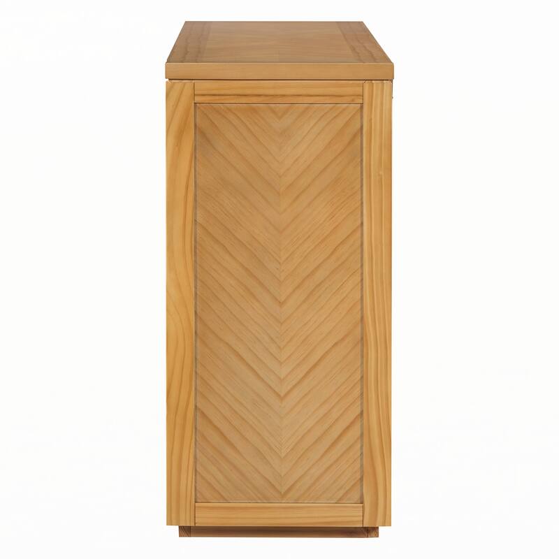 55" Rustic Wooden Entryway Console Table(Natural)