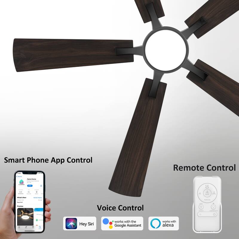 CARRO Elliott 56" 5-Blade Smart Ceiling Fan with Light and Remote