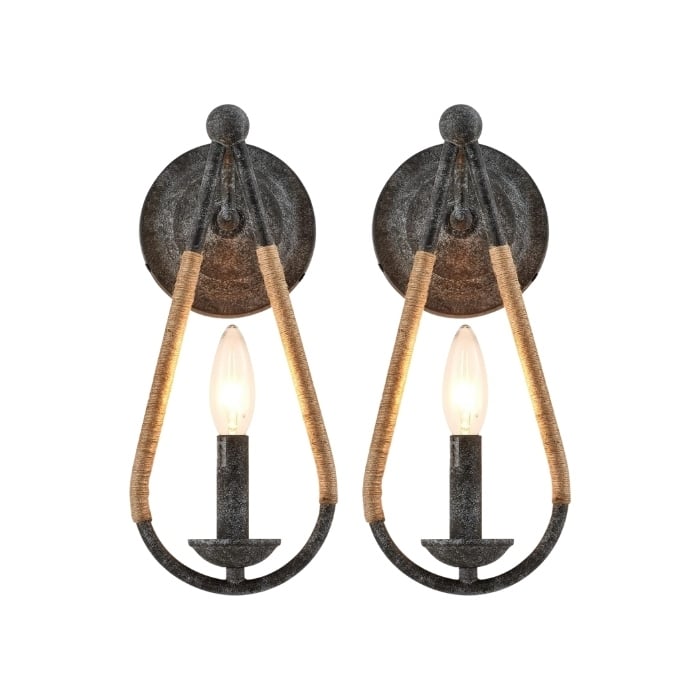 2 Pack light fixture black wall sconces metal wall light