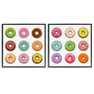 Stupell Bright & Fun Donuts Framed Giclee Art Design By Marcus Prime (Set of 2)
