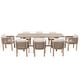 preview thumbnail 11 of 9, 9 - Piece Wooden Outdoor Dining Set with Cushions