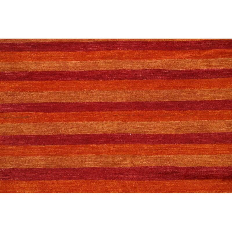 Modern Striped Gabbeh Kashkoli Oriental Area Rug Wool Hand-knotted - 5'5" x 7'8"