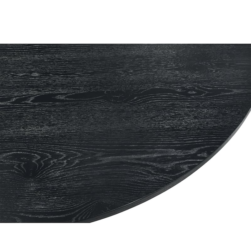 Black 47" Wide Contemporary Round Dining Table