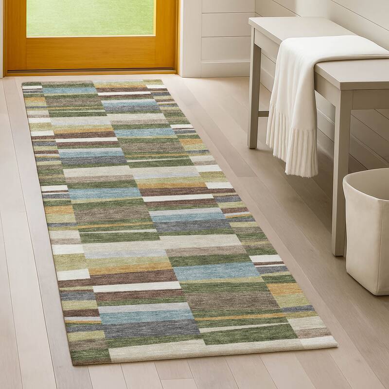 Machine Washable Indoor/ Outdoor Modern Antonito Chantille Rug