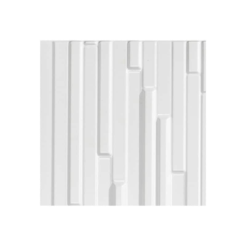 Fasade Skyline Decorative Vinyl 18in x 24in Backsplash Panel in Gloss White - 6x6 in. Sample