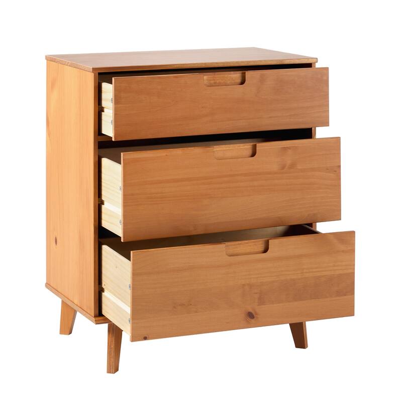 Middlebrook Mid-Century Solid Pine 3-Drawer Storage Chest