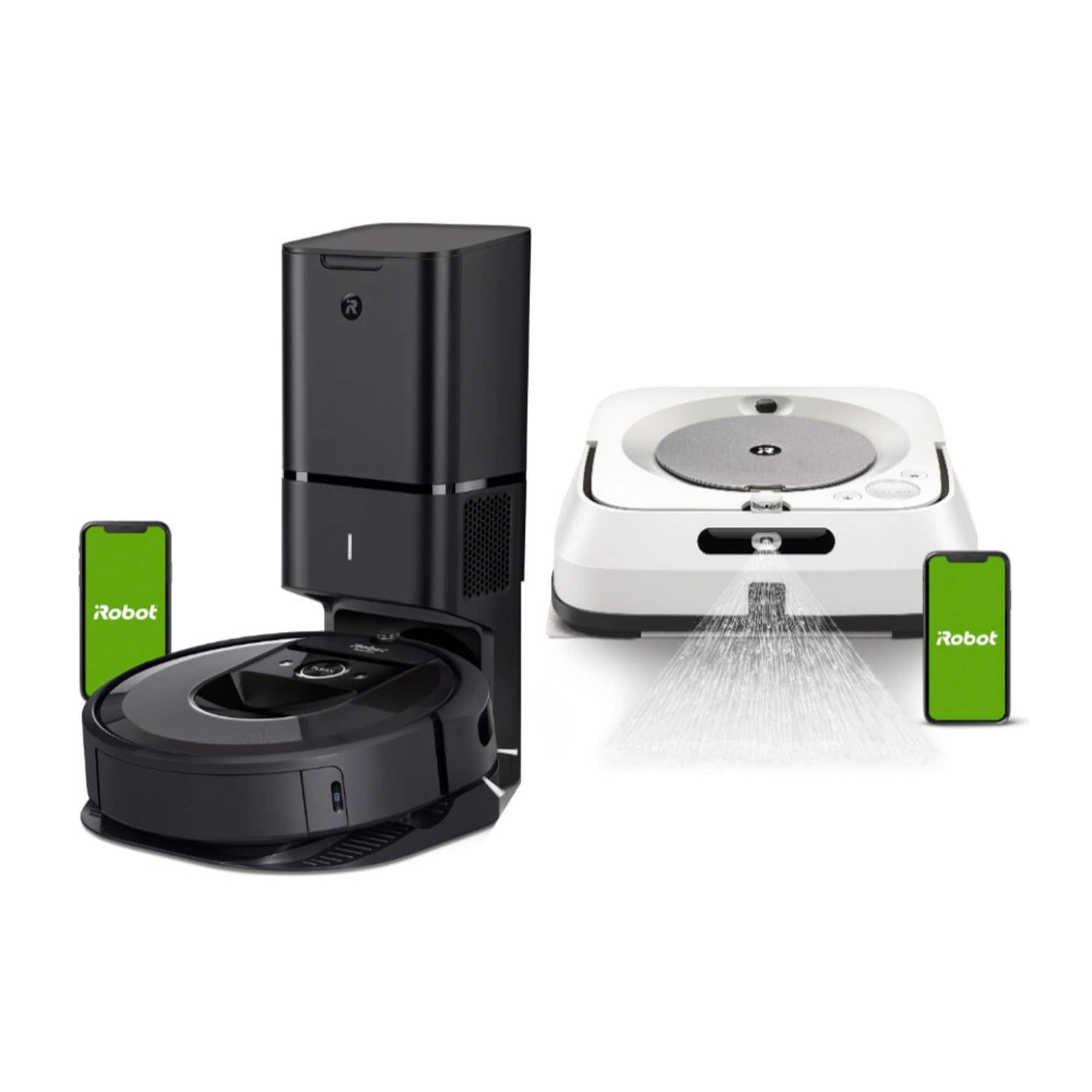 iRobot Roomba i7+ Wi-Fi Robot Vacuum with Braava Jet m6 Mop - Bed 