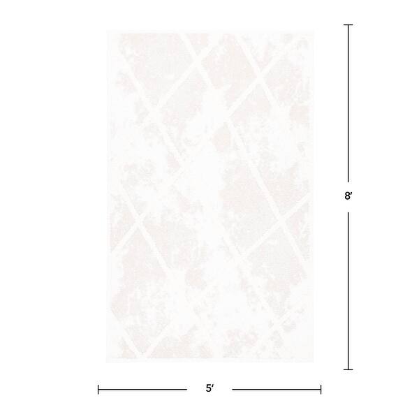 FirsTime & Co. Beige Jaxon Crosshatch Shag Area Rug, Polyester and