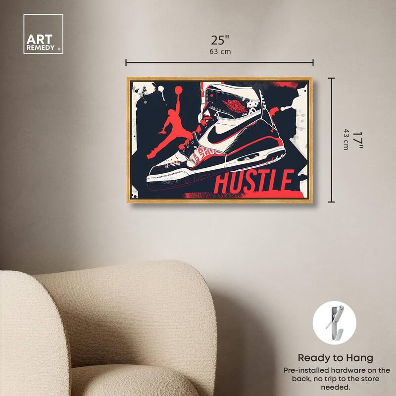 Navy Red Hustle Sneaker Canvas by Art Remedy