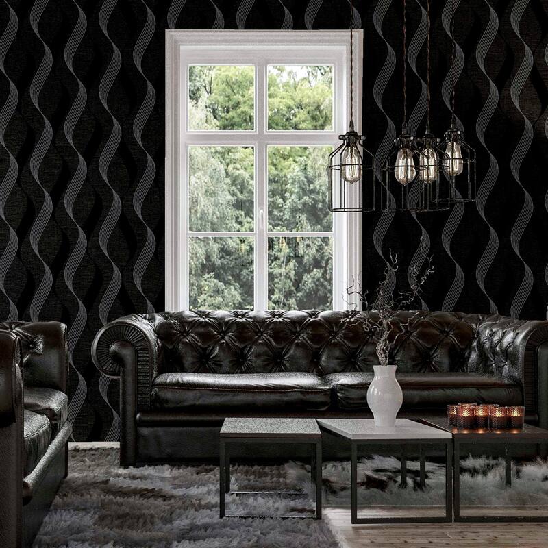 Arthouse Wilhelmina Black Ribbon Wallpaper