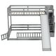 preview thumbnail 7 of 16, Twin Over Full Bunk Bed with Slide & Storage Staircase and Safety Guardrails (250lb Capacity)