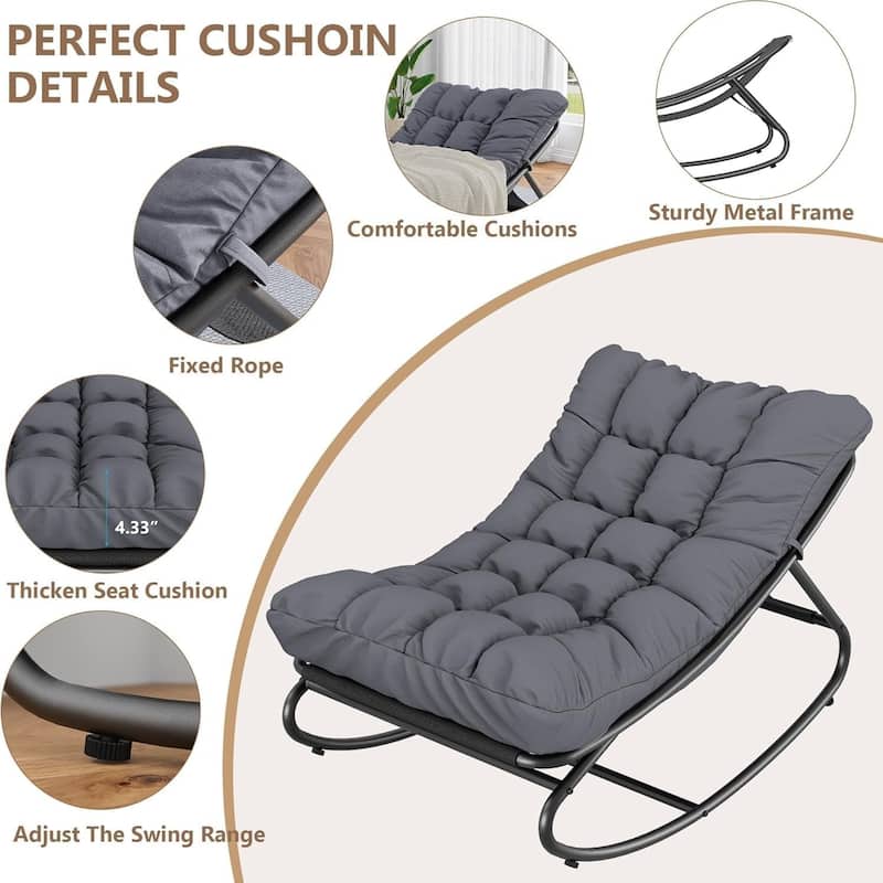 Oversized Heavy-Duty Rocking Recliner Waterproof Cushions 400 lb Weight Capacity
